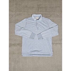 Todd Snyder White Wash Indigo Rugby Polo Shirt Mens M Long Sleeve